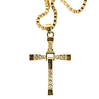 Крест Доминика Торетто с цепочкой Золотой, крестик Вин Дизеля «T-s»