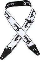 Ремень для гитары FENDER STRAP 2" WEIGHLESS RUNNING LOGO BLACK/WHITE