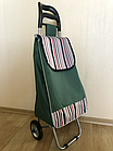Сумка на колесах Тачка Кравчучка з металевими колесами Зелена, фото 3