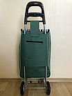 Сумка на колесах Тачка Кравчучка з металевими колесами Зелена, фото 4