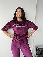 Женский велюровый спортивный костюм качественный однотонный в расцветках в 42-58 размерах