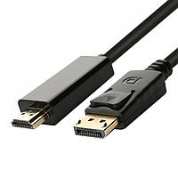 Кабель конвертер Dellta DisplayPort - HDMI 1.5 метра Black (1596) «Trifle-store»