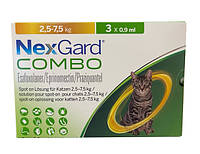 Нексгард Комбо NexGard Combo капли от глистов, блох, клещей для котов 2,5 - 7,5 кг, L, 3 пипетки