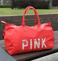 Сумка дорожная для ручной клади PINK женская, женская спортивная сумка, дорожная сумка тканная Красная