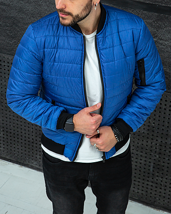 Чоловічий бомбер модний стильний весняно осінній, Чоловічі молодіжні куртки для хлопців куртка демісезонна, фото 2