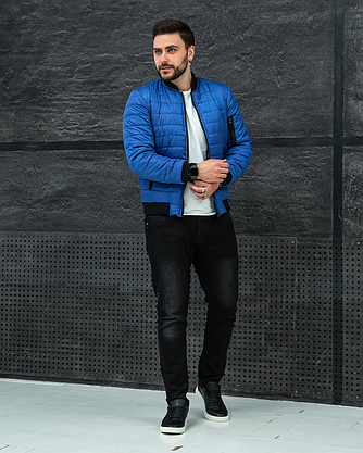 Чоловічий бомбер модний стильний весняно осінній, Чоловічі молодіжні куртки для хлопців куртка демісезонна, фото 3