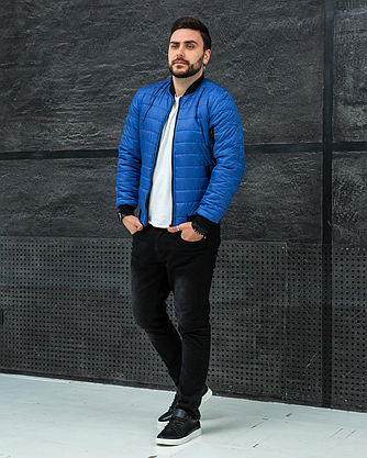 Чоловічий бомбер модний стильний весняно осінній, Чоловічі молодіжні куртки для хлопців куртка демісезонна, фото 4