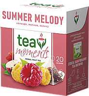 Чай каркаде Curtis в новом дизайне Tea Moments Summer Melody с яблоком и малиной 20 пирамидок