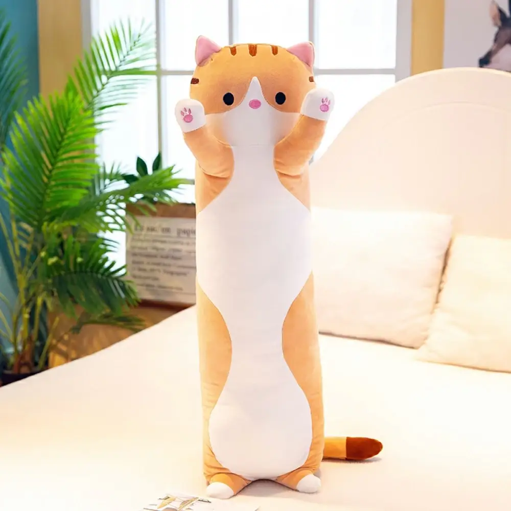 Кіт батон іграшка Бежевий 47 см, дитяча подушка обіймашка кіт багет  ⁇  дитина подушка грашка «Trifle-store»