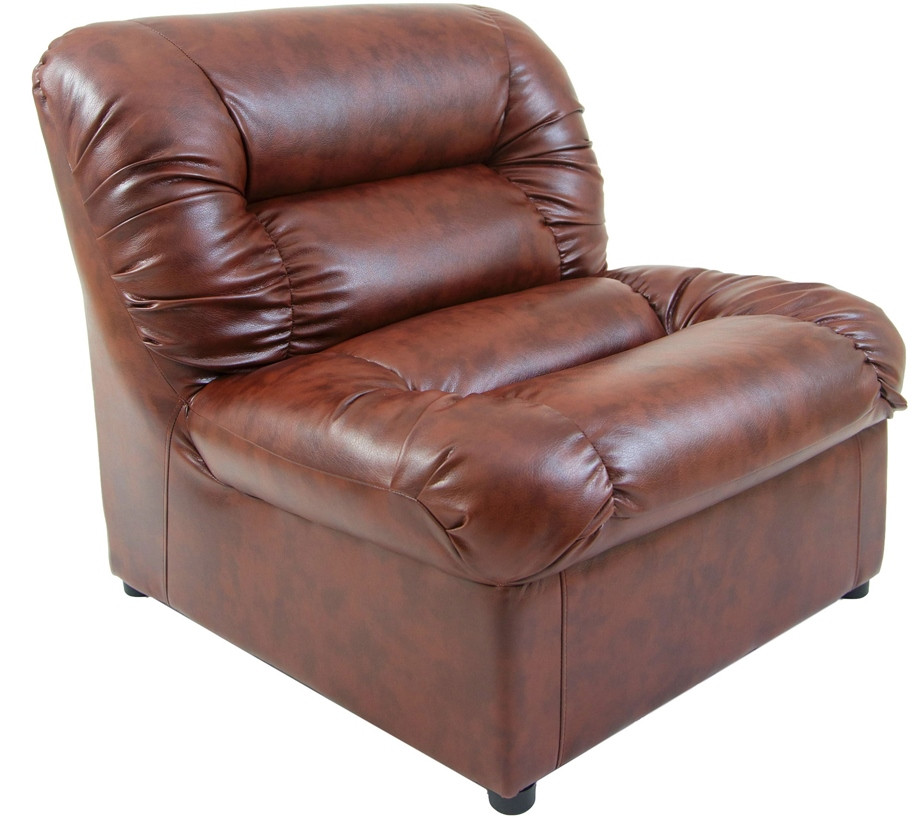 Диван шкіряний офісний одномісний модуль без підлокітників Візит TM Richman