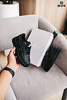 Кроссовки детские Nike air force 1 черные кожаные демисезонные мальчику кроссовки найк аир обувь для детей 34