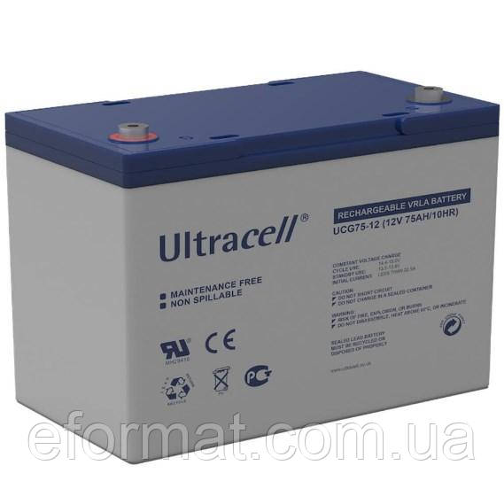 Акумуляторна батарея Ultracell UCG75-12 GEL 12 V 75 Ah (259 x 168 x 214) White Q1/67