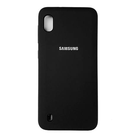 Чохол Silicone Case Premium для Samsung A10 / A105 Black (Закритий низ), фото 1