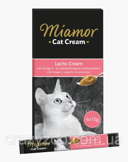 Miamor Cat Snack Lachs Cream Ласощі для зміцнення імунної системи у кішок 15 г ЦІНА ЗА ШТ