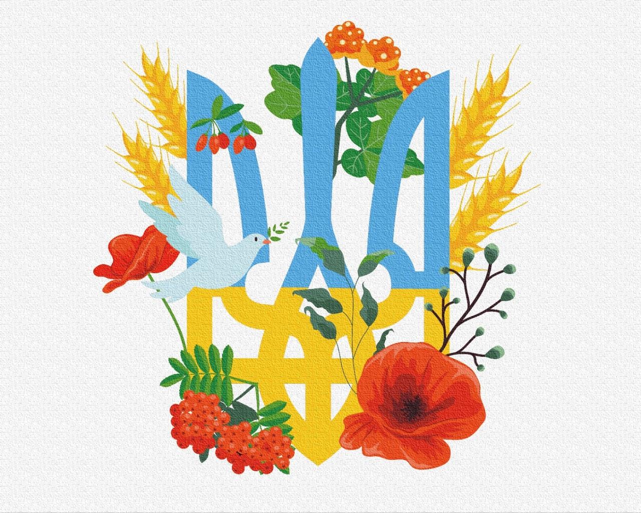Картина за номерами Герб України ©Гумiнська Дiана 40*50 см Brushme BS 53086 pbn-p
