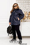 Жіноча стильна стьобанна куртка №2429-синій, фото 4