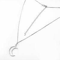 Срібне кольє Напівмісяць контур