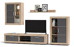 Меблева стінка  Fiordo, Accord колір дуб сонома/дуб сонома, графіт, фото 1