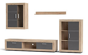 Меблева стінка  Fiordo, Accord колір дуб сонома/дуб сонома, графіт, фото 2