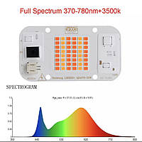 Фито светодиод 50 Вт/220 В для роста растений, мультиспектр 370-780 nm + 3500К