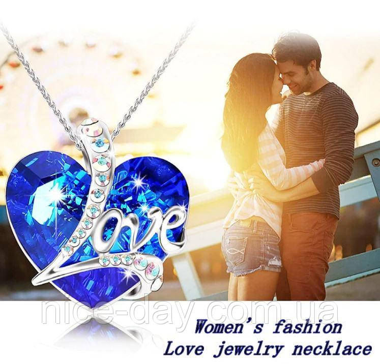 Кулон Серце синє Love