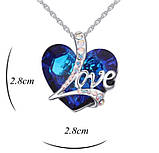 Кулон Серце синє Love, фото 5