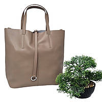 Модна сумка шопер натуральна шкіра бежевий Арт.1125 beige Any Whim Італія
