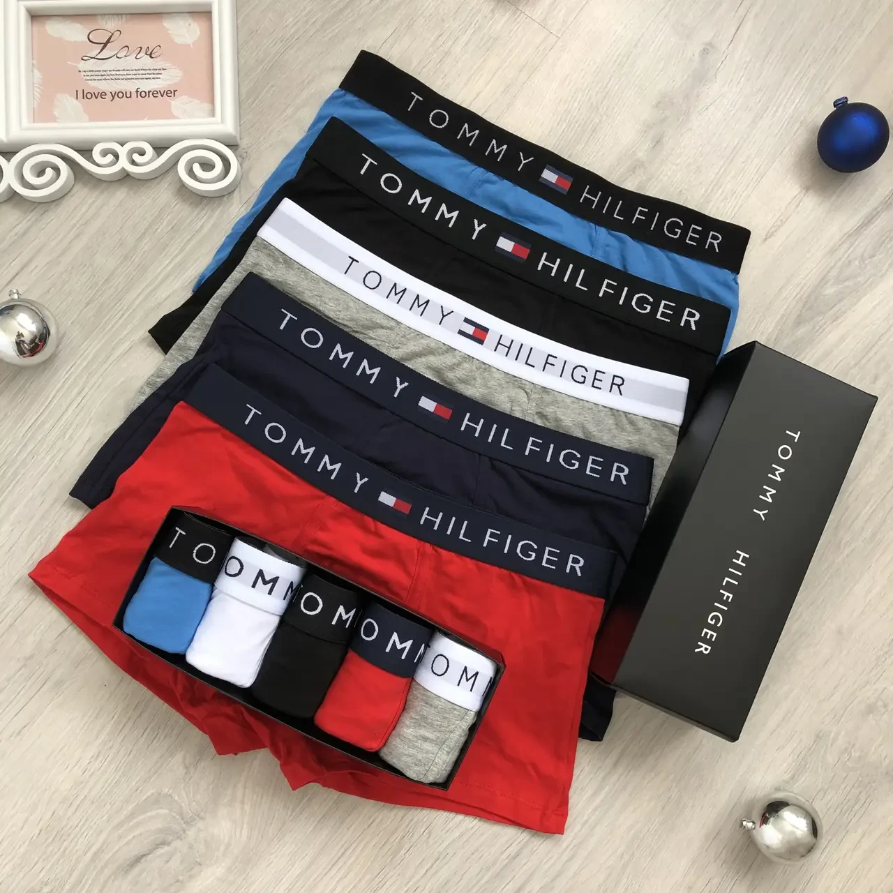 Набір чоловічих трусів Tommy Hilfiger | 5 боксерок в подарунковій упаковці!