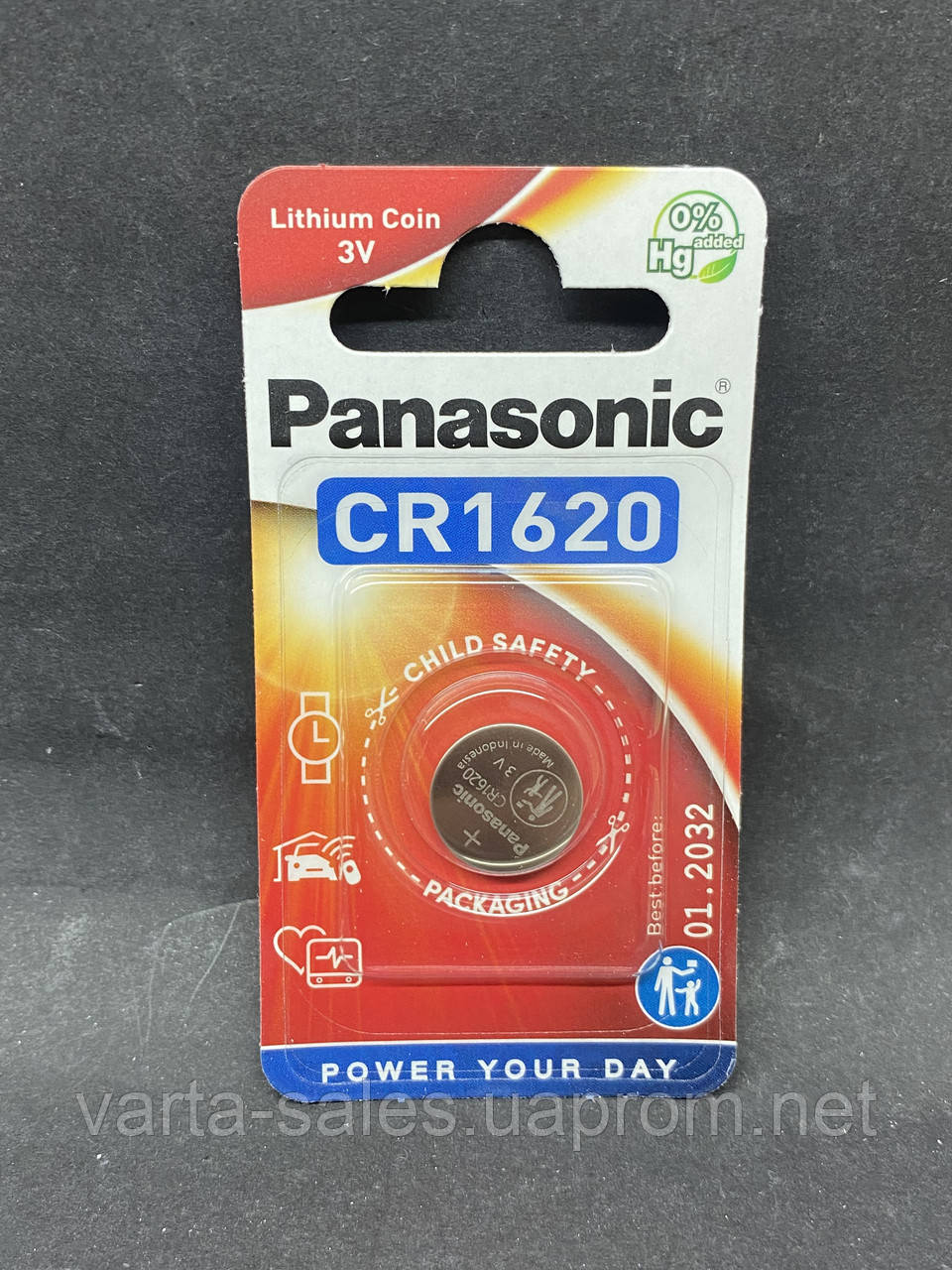 Батарейки Panasonic CR1620 3V (ОРИГІНАЛ) термін зберігання до 2032 року