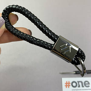 Брелок для ключів автомобіля Suzuki плетений брелок джгут з логотипом сузуки чорний TTB