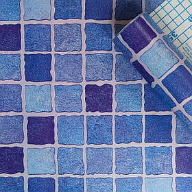 Самоклеюча плівка для реставрації меблів, декорування інтер'єру, рулон - 10 м, Синя мозаїка (10366)