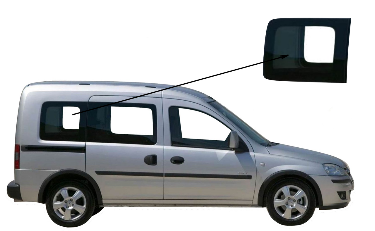 

Боковое стекло Opel Combo 2000-2010 заднее правое