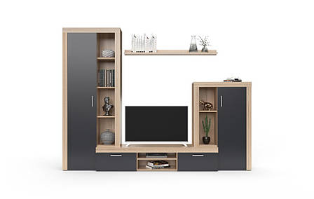 Стінка для вітальні Nobel  Accord,  колір  дуб сонома / антрацит, фото 2