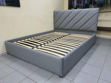 М'яке ліжко-подіум Шерідан з підйомним механізмом від Sentenzo, оббивка екошкіра та велюр, фото 1