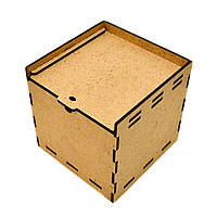 Коробка МДФ 10х10х10 см Подарункова Маленька Коробочка для Подарунка Коричневого кольору