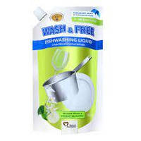 Средство для мытья посуды WASH&FREE Яблоко&Эдельвейс 500мл (Doypack) 724656