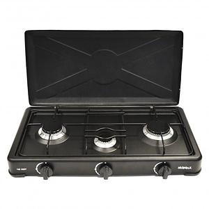 Плита газова настільна Nurgaz NG-3007 3-х конфоркова з кришкою