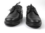 Туфлі шкіряні дербі з резинками на повну стопу з підсиленою підошвою взуття великих розмірів Derby RezBlack BS, фото 4