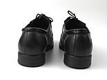 Туфлі шкіряні дербі з резинками на повну стопу з підсиленою підошвою взуття великих розмірів Derby RezBlack BS, фото 5