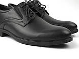 Туфлі шкіряні дербі з резинками на повну стопу з підсиленою підошвою взуття великих розмірів Derby RezBlack BS, фото 6