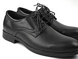 Туфлі шкіряні дербі з резинками на повну стопу з підсиленою підошвою взуття великих розмірів Derby RezBlack BS, фото 8
