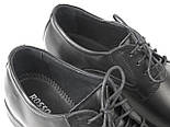 Туфлі шкіряні дербі з резинками на повну стопу з підсиленою підошвою взуття великих розмірів Derby RezBlack BS, фото 7