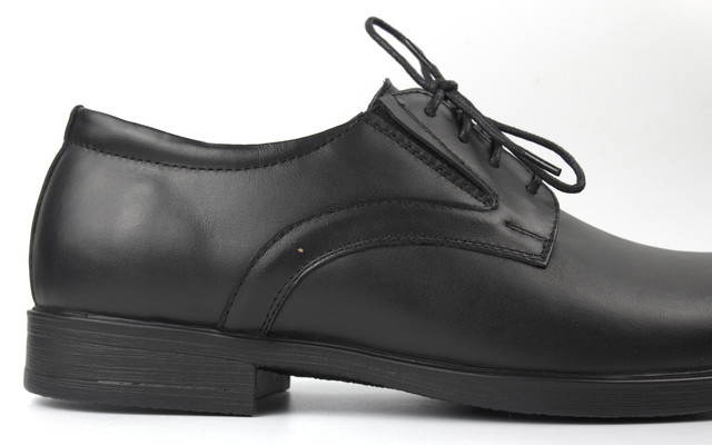 Туфли кожаные дерби с резинками на полную стопу с усиленной подошвой обувь больших размеров Derby RezBlack BS 1775630025