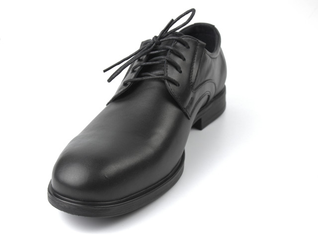 Туфли кожаные дерби с резинками на полную стопу с усиленной подошвой обувь больших размеров Derby RezBlack BS 1775630025