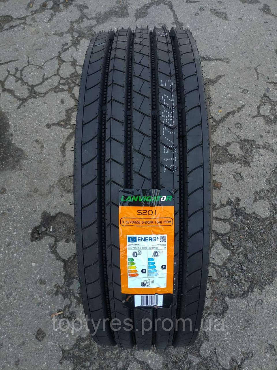 Вантажні шини 315/70R22.5-20PR Lanvigator S201 рульова, фото 1