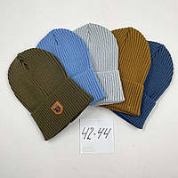 Дитяча в'язана шапка для хлопчика "Герб", одинарна в'язка, ОПТ