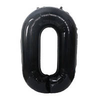 Куля фольгована Цифра 0 чорна 76 см