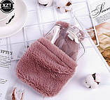 Пухнаста грілка Кролик рожева / Грілка для рук / Грілка водяна / Пухнаста водяна грілка-іграшка для дітей та дорослих, фото 4