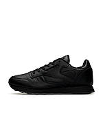 Reebok Classic Leather All Black кроссовки и кеды высокое качество Размер 46