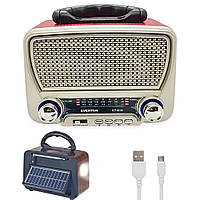 Портативный радиоприемник с солнечной панелью RX-819 / Радио-колонка с Bluetooth, МР3, TF